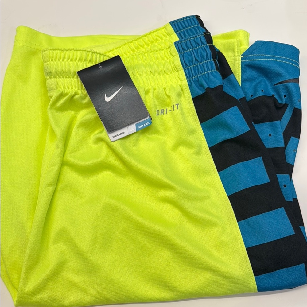 Nike Yellow and Blue Performance Shorts